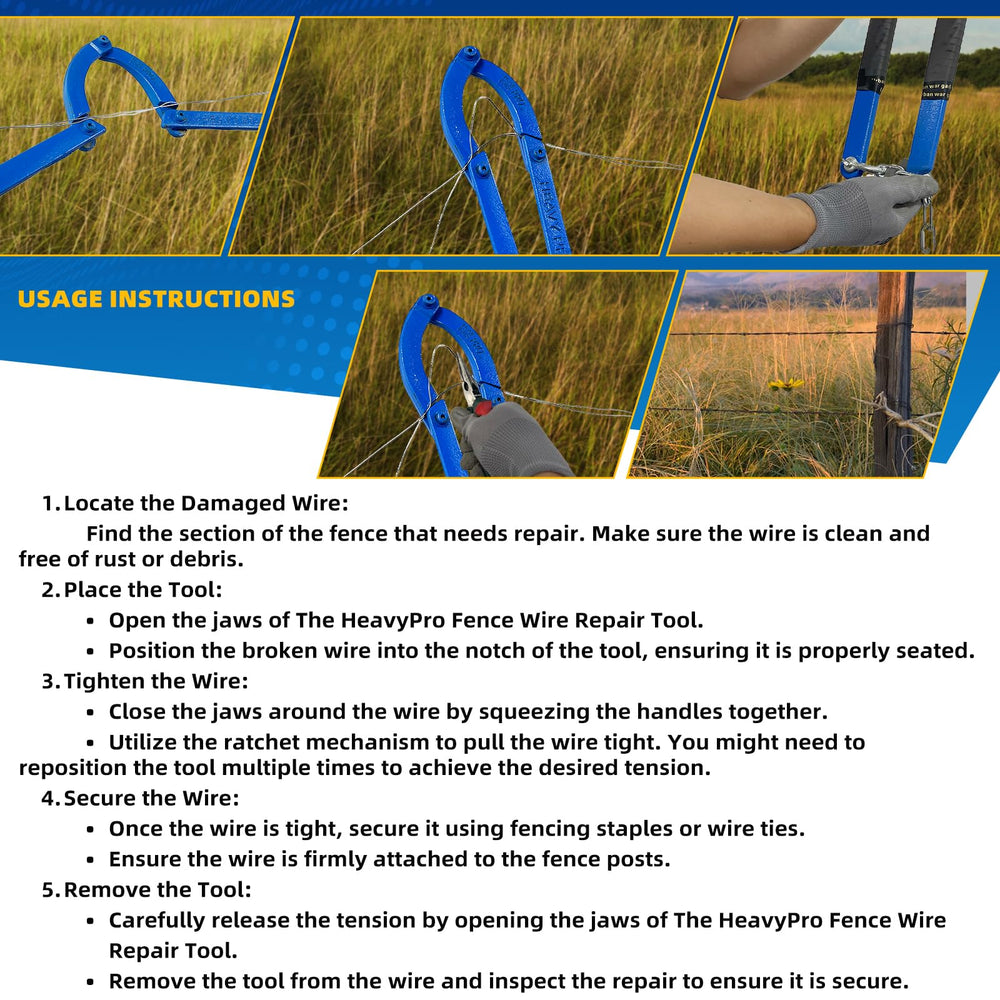 Mavnai tool in use on a horse fence demonstrating quick field repair benefit