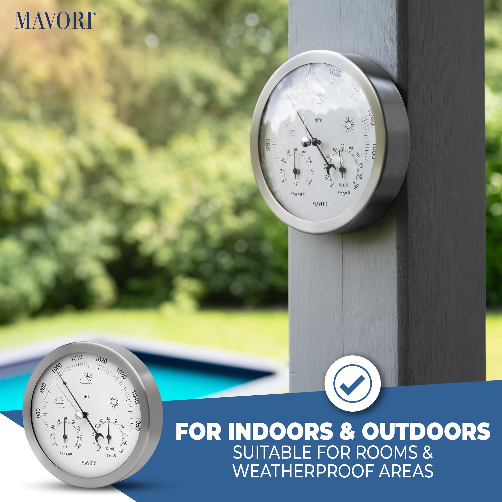 MAVORI next to ruler showing Ø13.5cm scale for correct sizing and placement