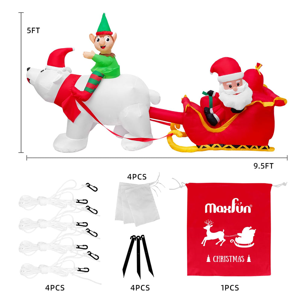Max Fun inflatable displayed in a front yard creating festive curb appeal at night