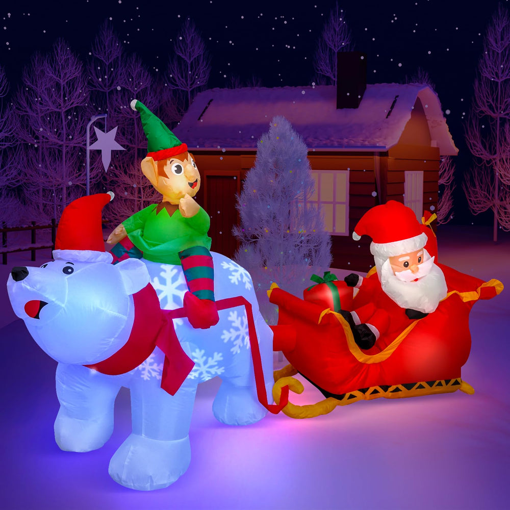 Max Fun inflatable next to house for scale showing 9.5ft height and placement guidance