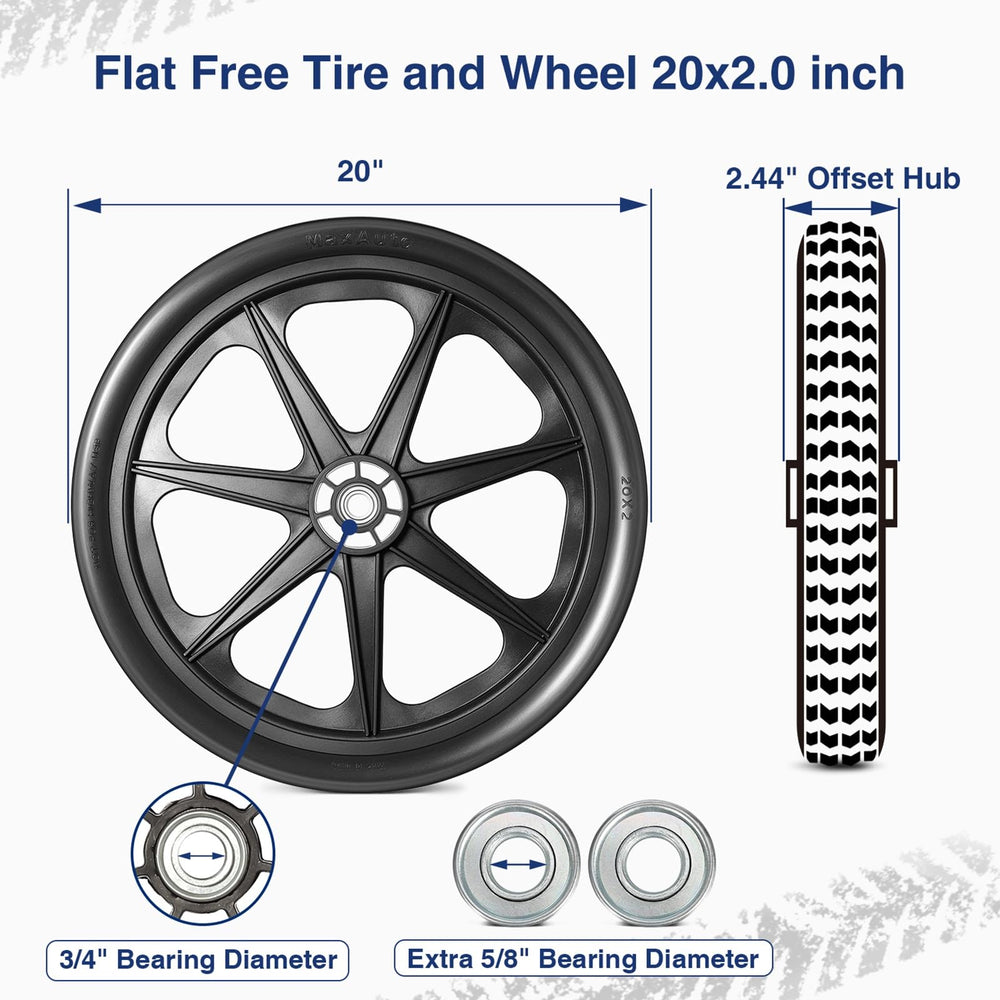 MaxAuto close-up of solid rubber tread showing puncture resistance and steady traction