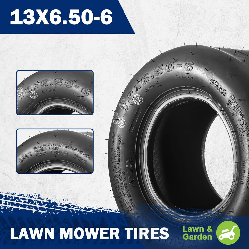 MaxAuto close-up of smooth tread pattern highlighting reduced turf damage and quieter ride