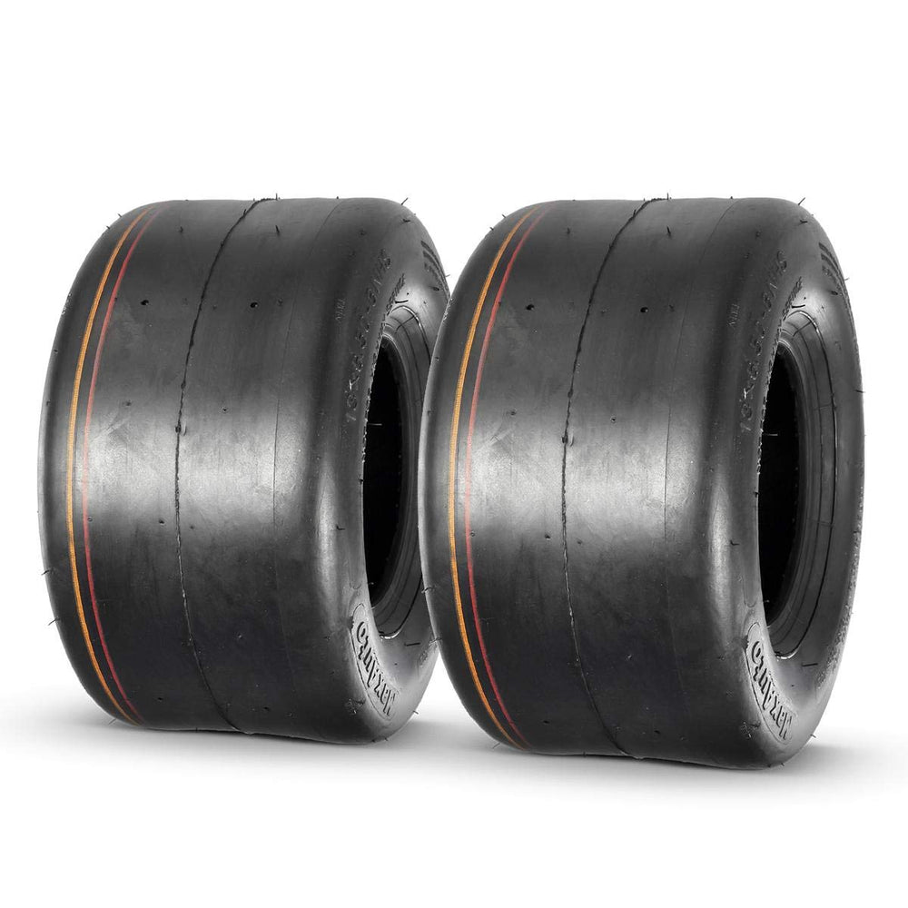 MaxAuto front view of 13x6.50-6 tires showing turf-friendly profile and reliable traction