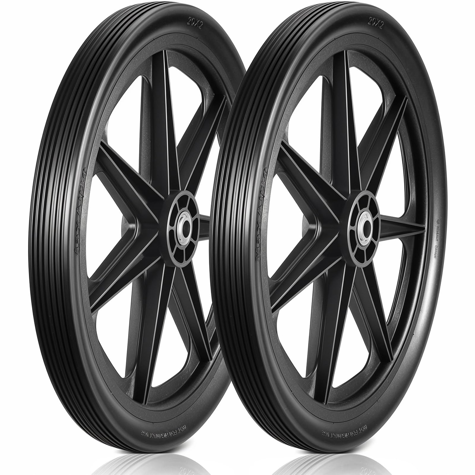 MaxAuto front view of 20x2 wheel assembly showing full profile and ready-to-install benefit
