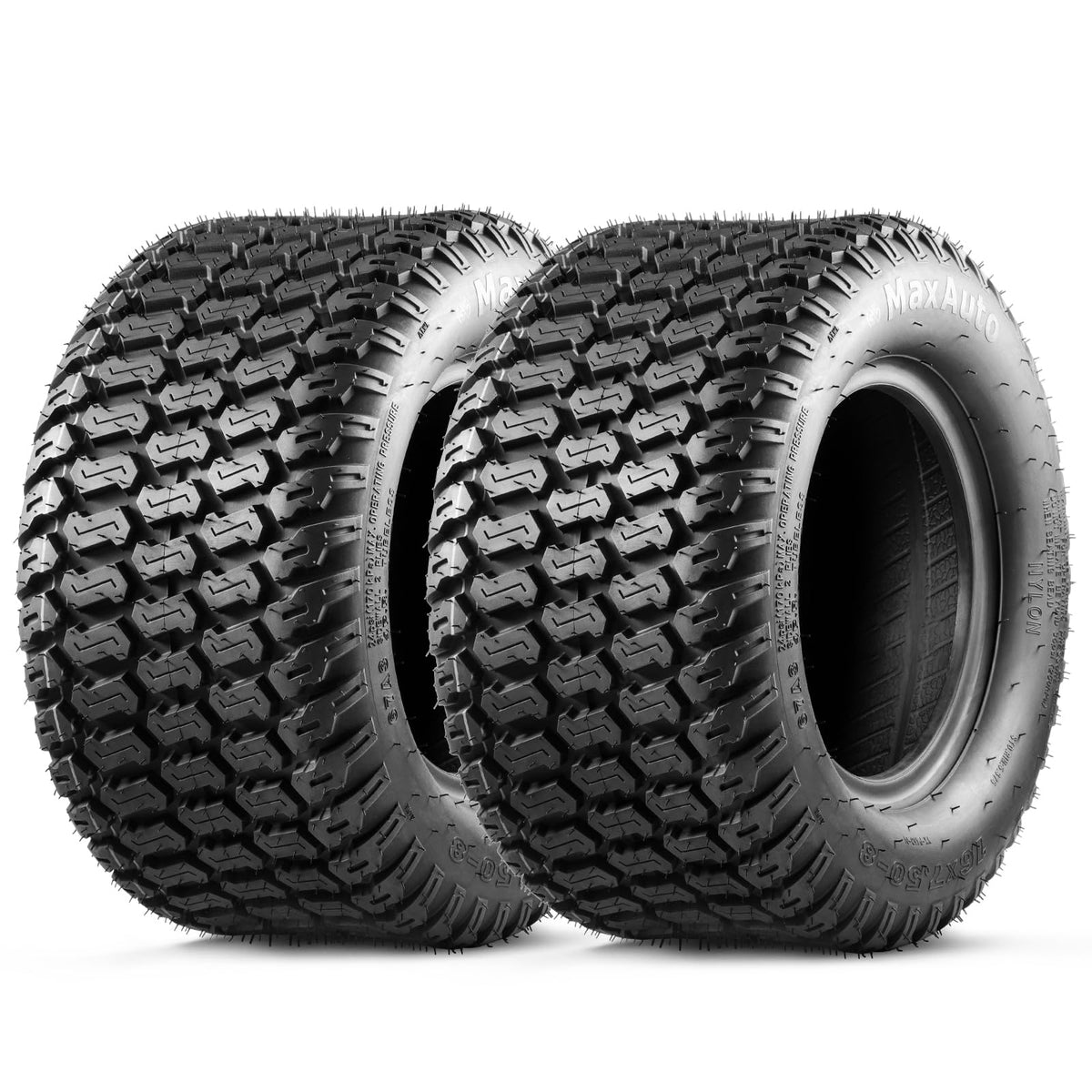 MaxAuto front view showing tread and benefit of turf protection