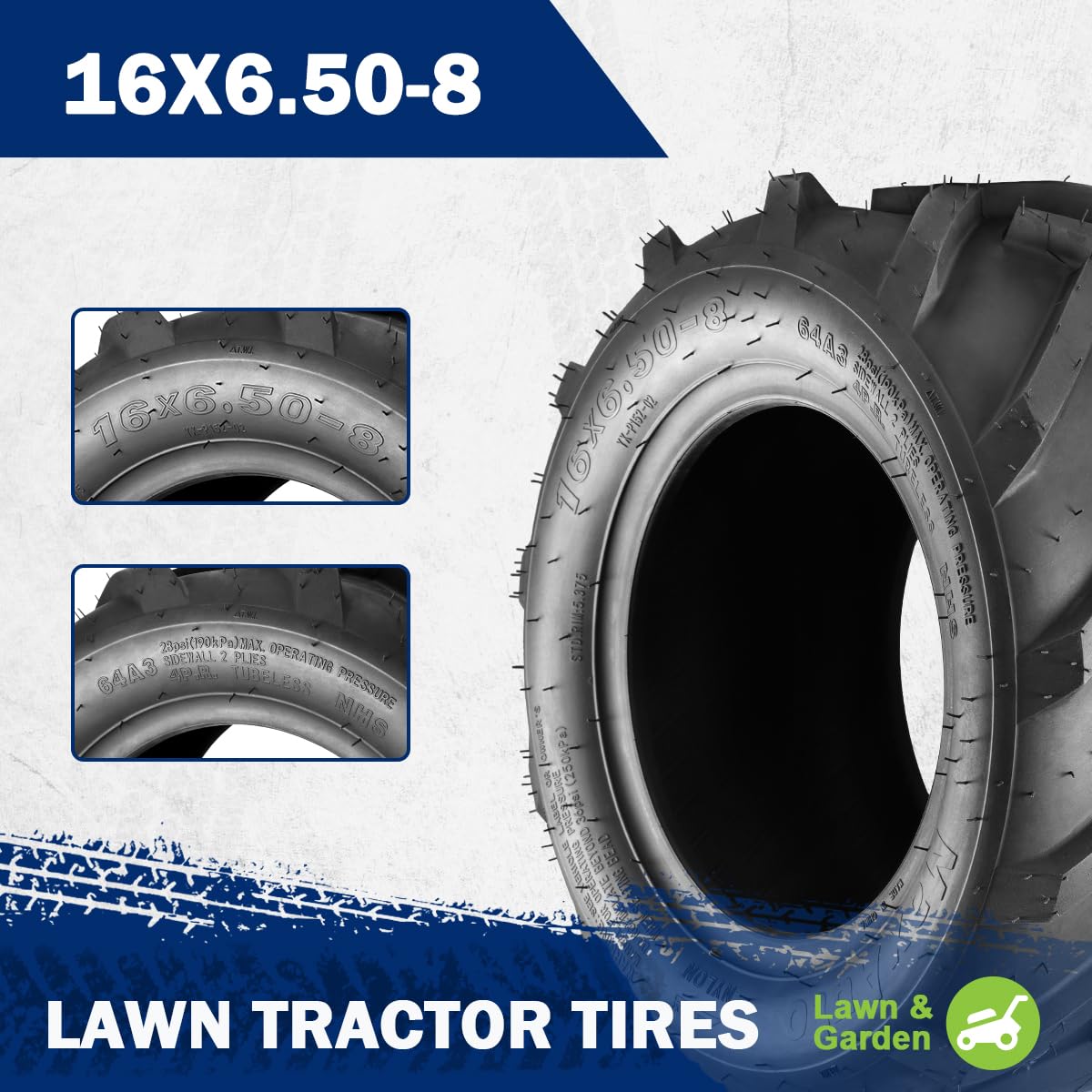 MaxAuto close-up of super lug tread with deep 12mm depth for improved soil bite