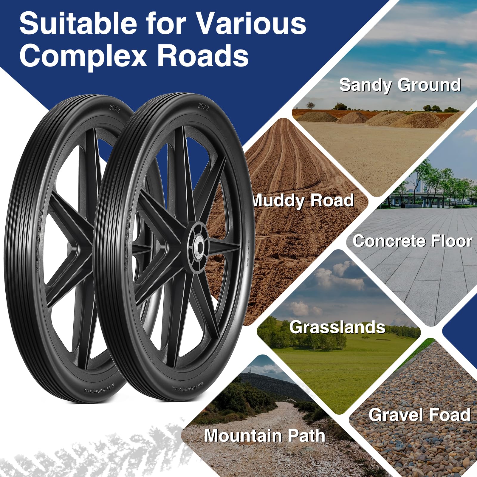 MaxAuto pair in package showing two wheels and included 5/8 inch spare bearings for flexibility
