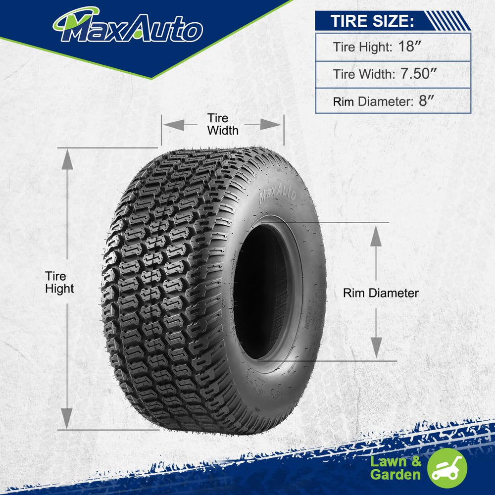 MaxAuto tire beside measuring tape for scale, helps confirm sizing