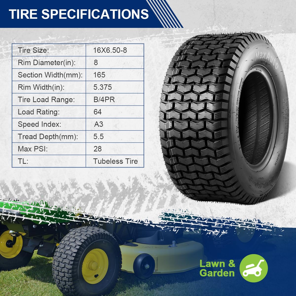 MaxAuto sidewall detail displaying 4-ply construction for durability and load support
