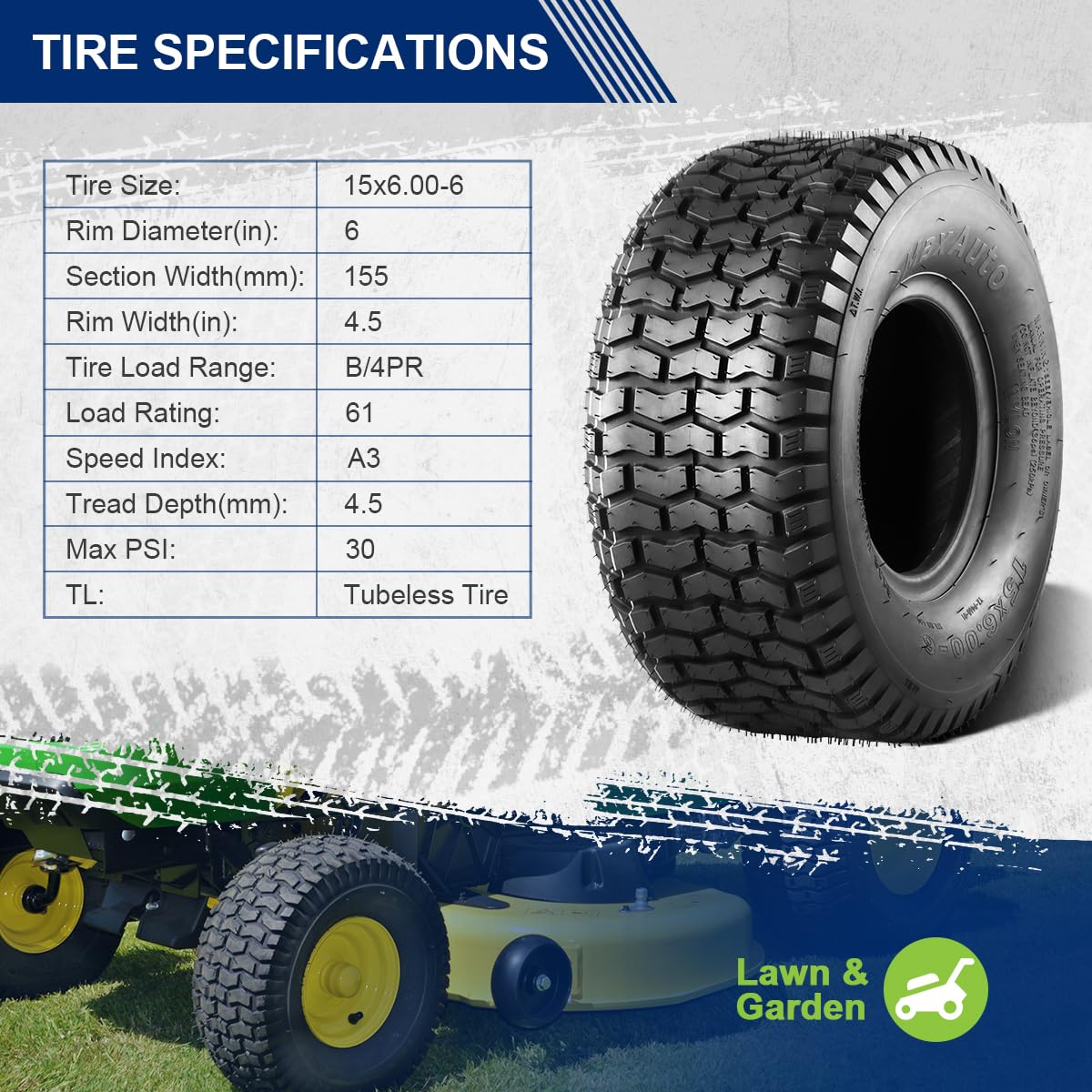 MaxAuto sidewall label showing size and load rating for confident purchase