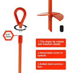 MAXCCINO anchor installed under trampoline demonstrating secure hold and improved wind resistance