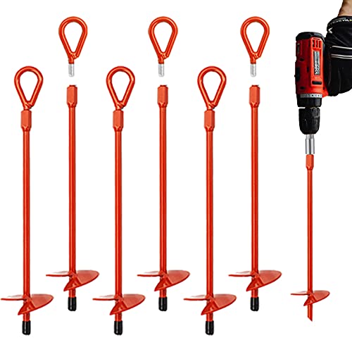 MAXCCINO front view of six 15 inch anchors showing pack and red finish for quick identification