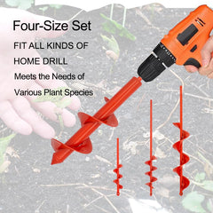 MAXCCINO auger attached to drill digging a planting hole quickly