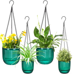 Maxcheck front view of emerald 4-piece set showing sizes and hanging chains for easy display