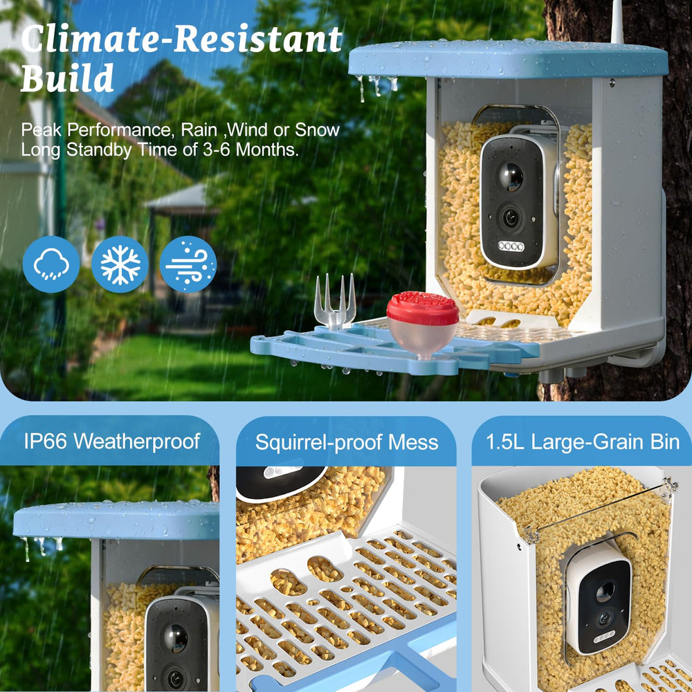 MAXDONE seed hopper and perch showing dry storage and comfortable landing
