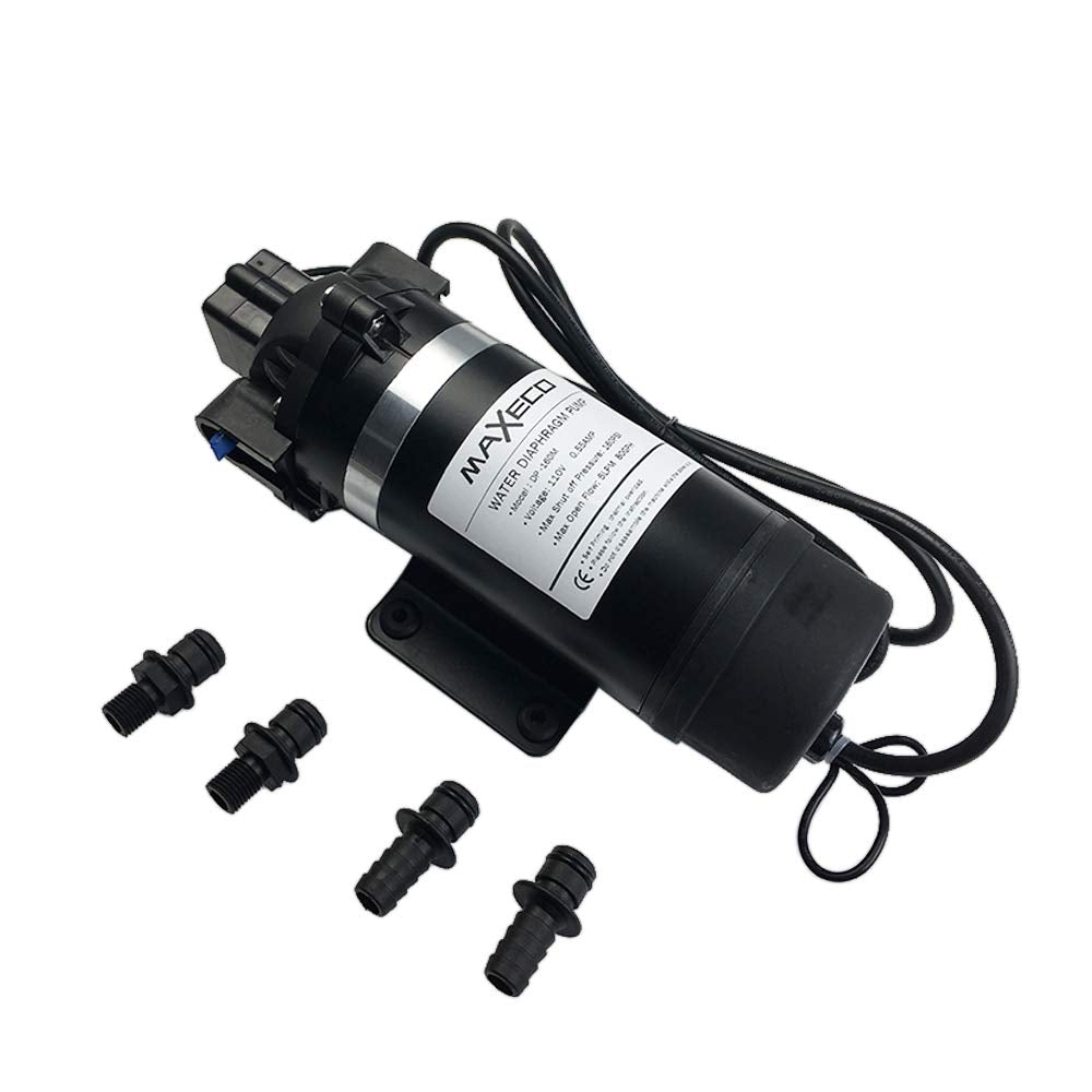 MAXECO front view pump showing compact design and quiet operation benefit