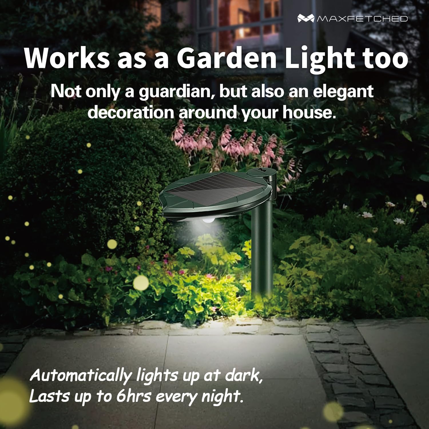 maxfetched stake installed in garden protecting plants and lawn