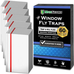 MaxGuard front packaging showing 60 XL window fly traps for effective pest reduction