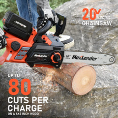 MAXLANDER battery installed in saw highlighting quick-charge 4.0Ah power