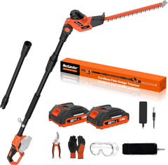 MAXLANDER front view of pole hedge trimmer showing overall design and portability