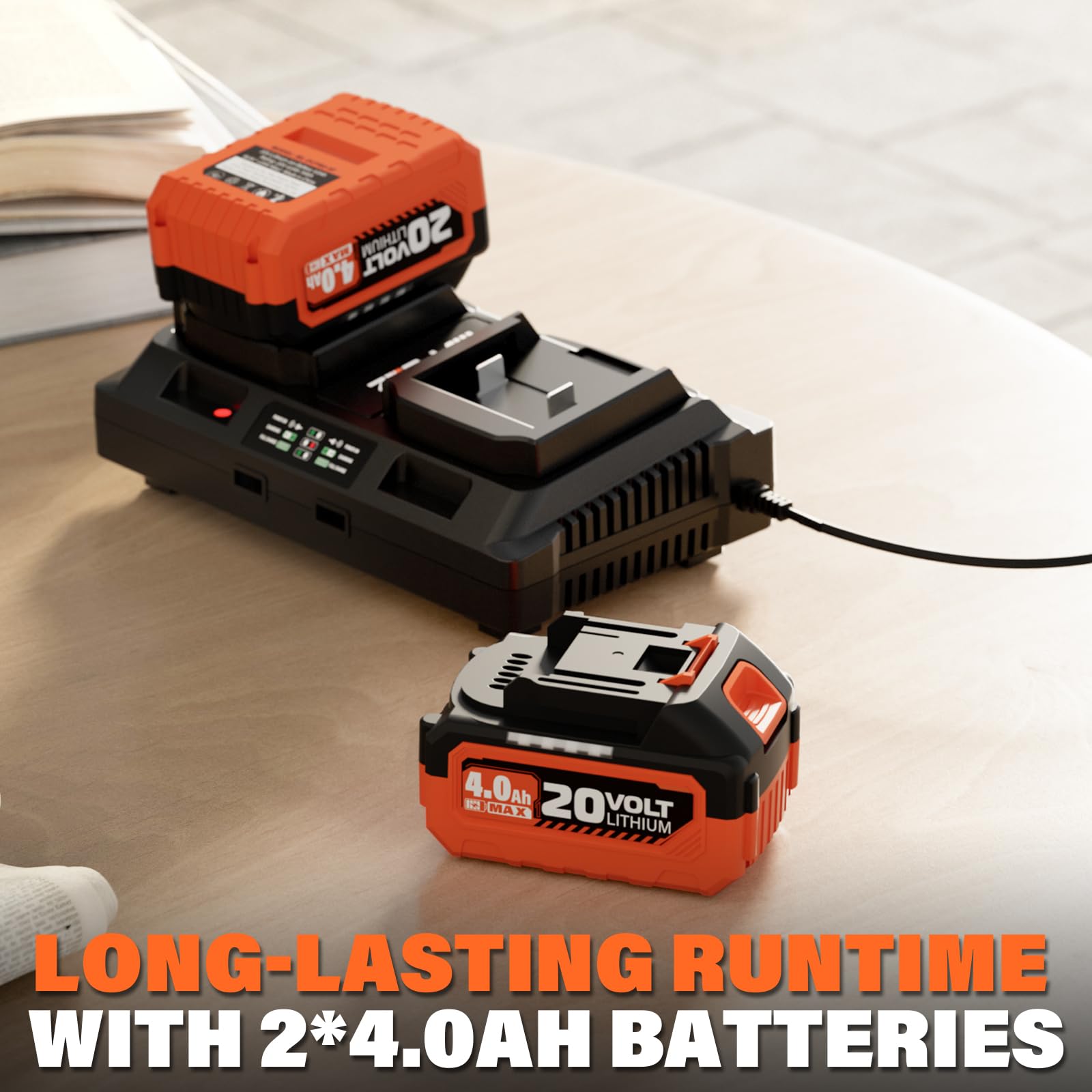MAXLANDER in-use in yard showing cordless mobility and fast cleanup benefits
