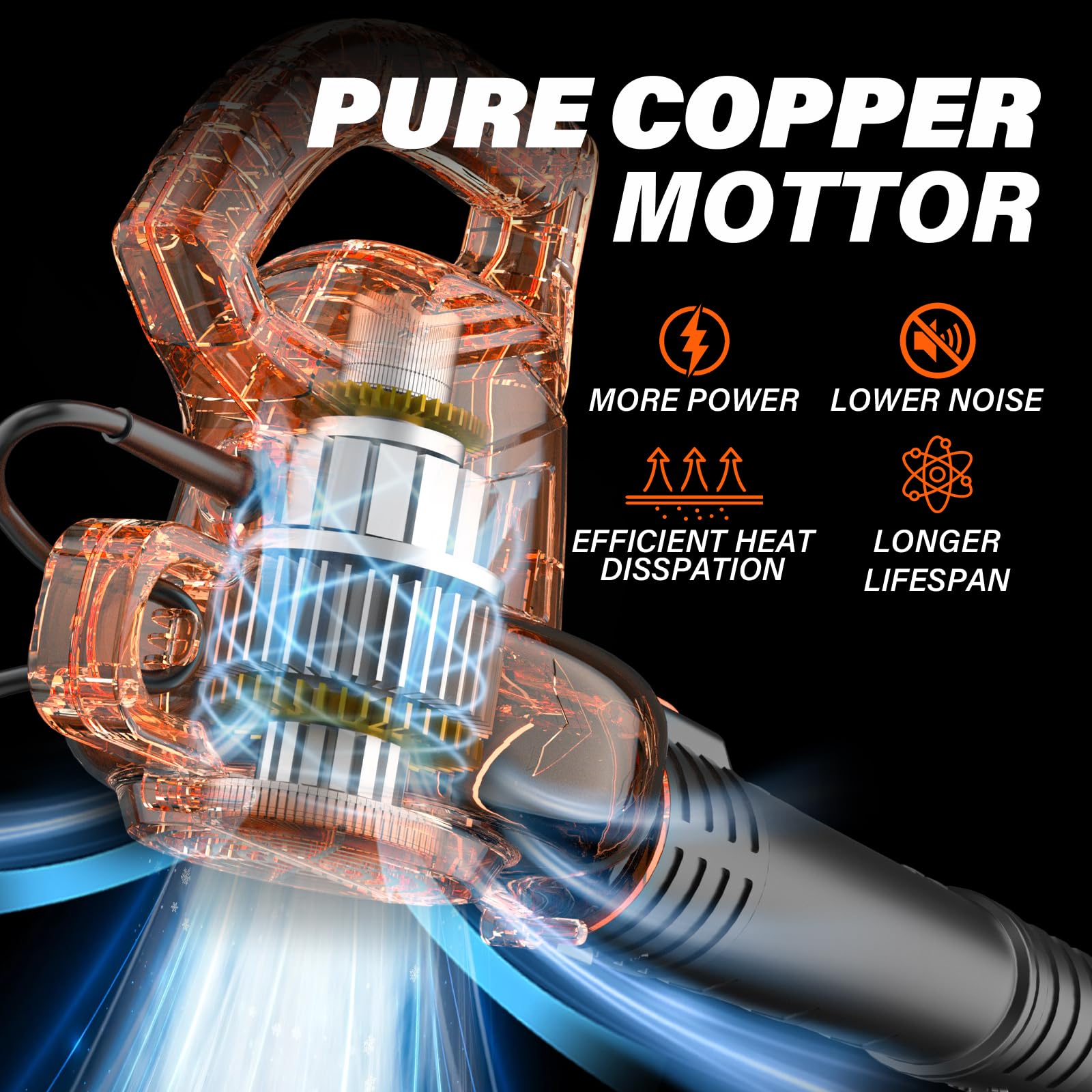 MAXLANDER round nozzle close-up for focused air and moving larger debris