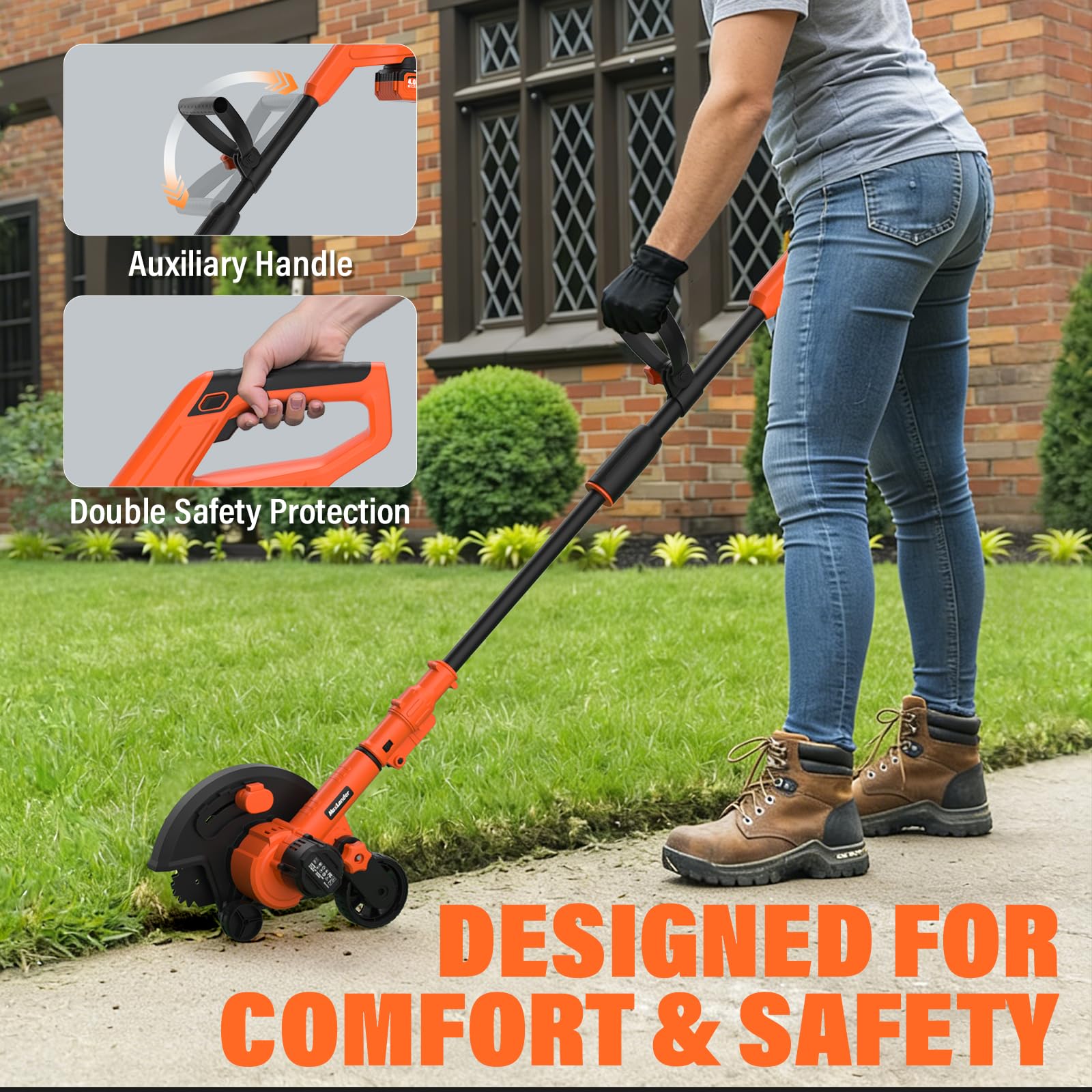 MAXLANDER held in hand to show lightweight 8.8 lb maneuverability benefit