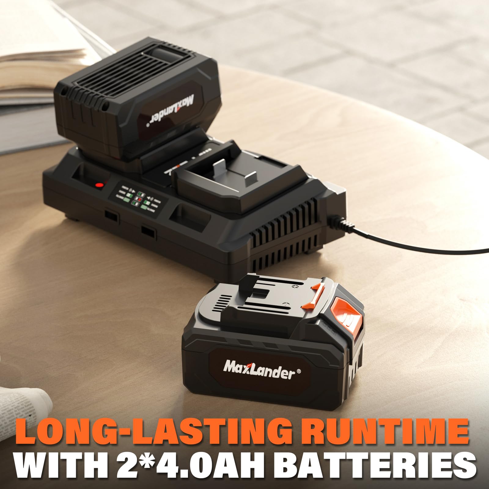 MAXLANDER vacuum mode collecting leaves and debris to reduce waste volume