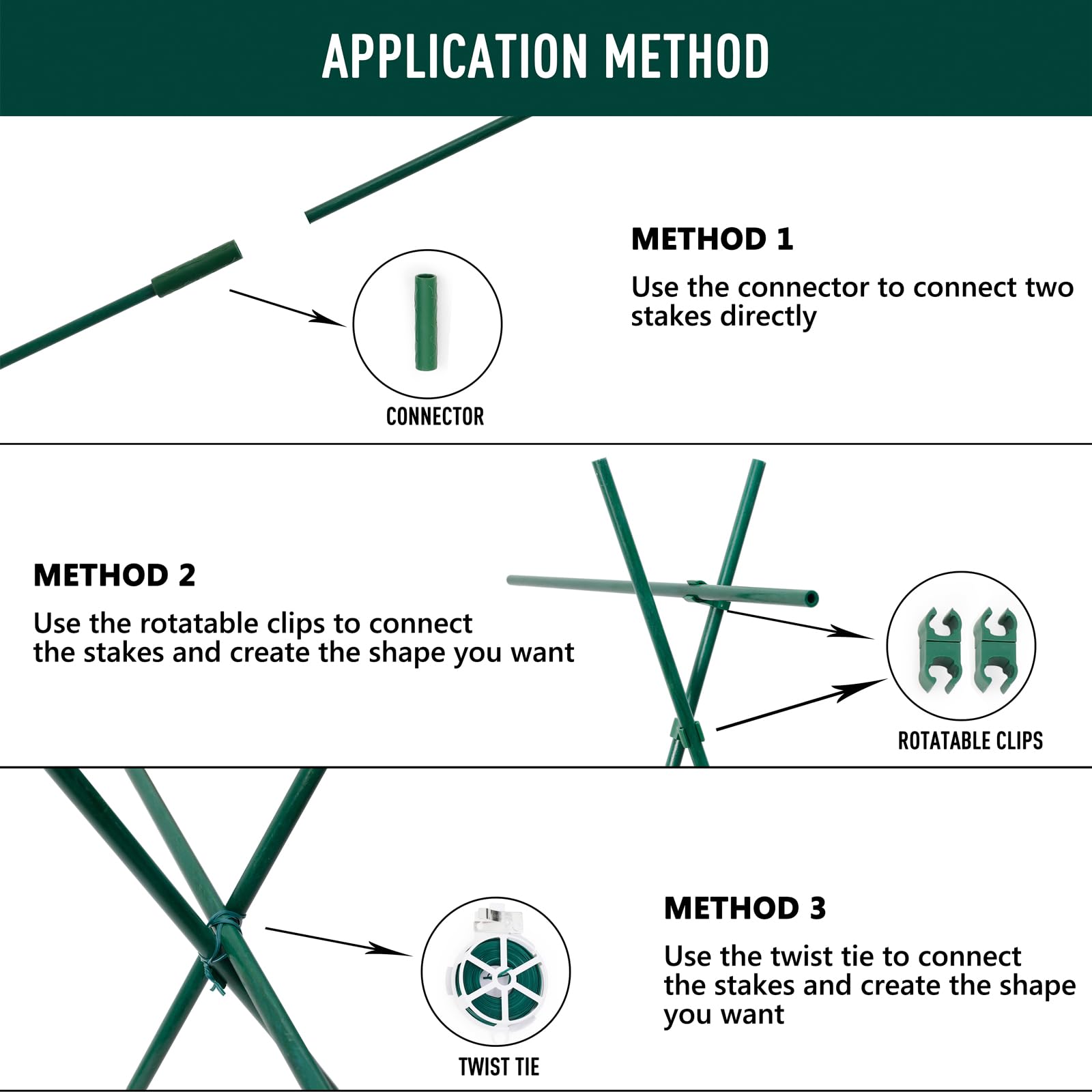 MAXPACE stakes supporting tomato plants, keeping vines upright and improving harvest access
