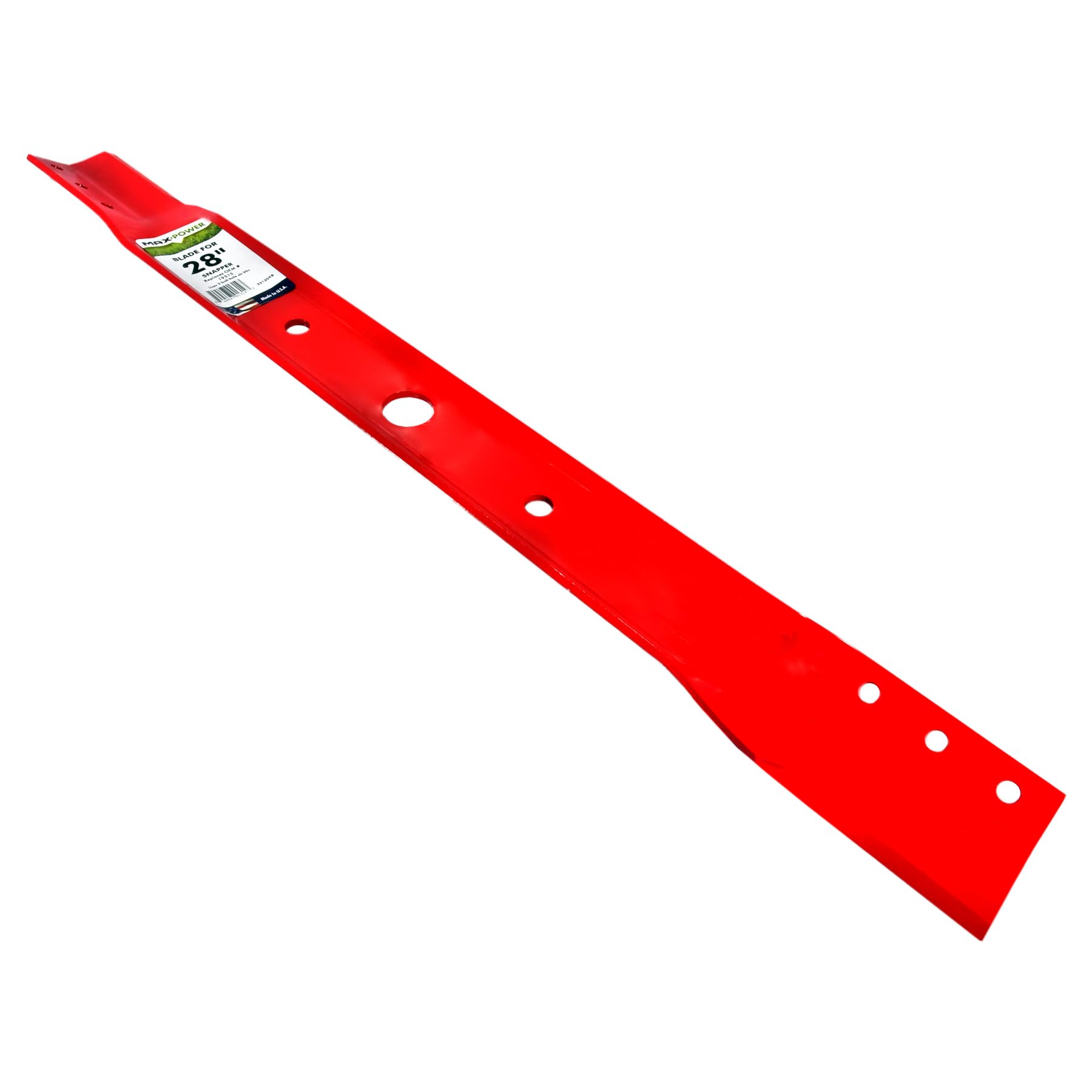MaxPower blade next to measuring tape showing 28" length for accurate replacement