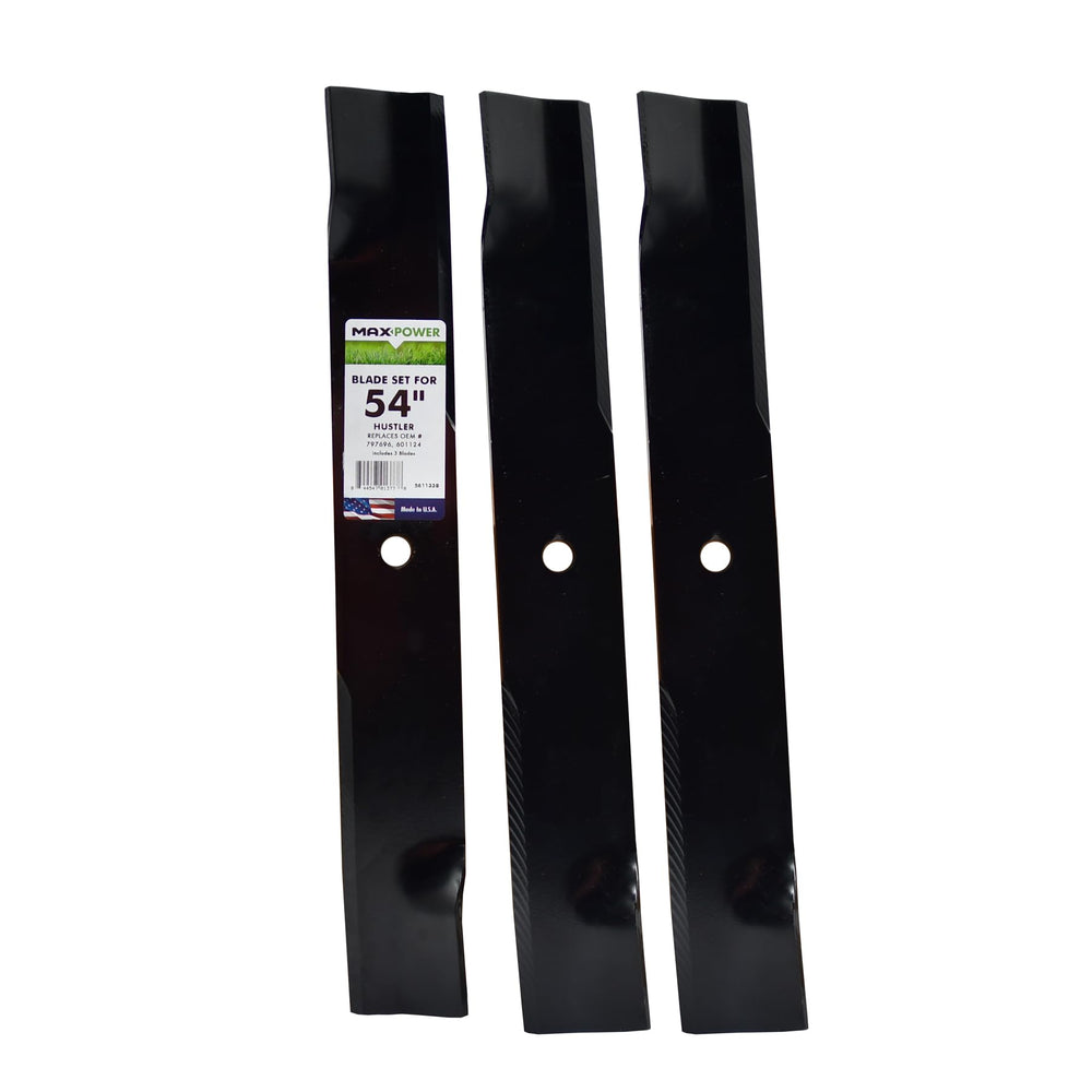 Maxpower 561133B front packaging showing three blades and labels for easy identification and fit