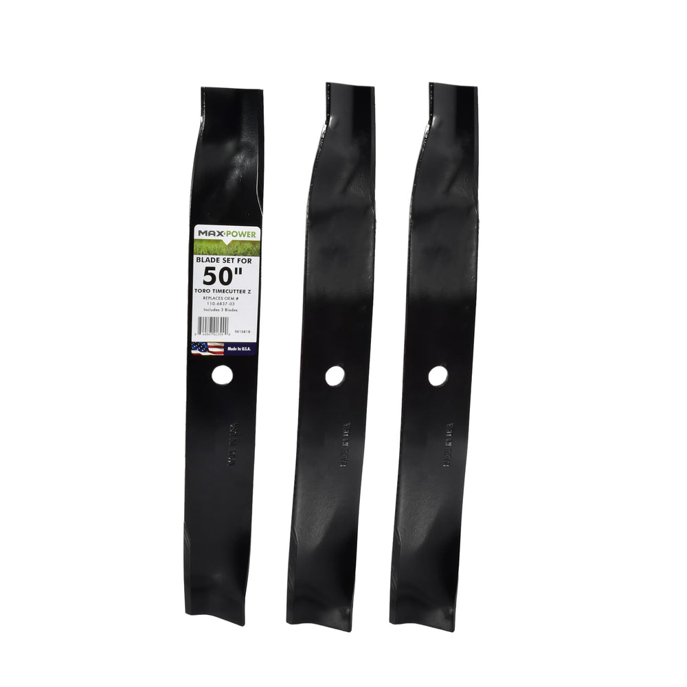 Maxpower 561381B front view showing three blades and packaging, durable USA made