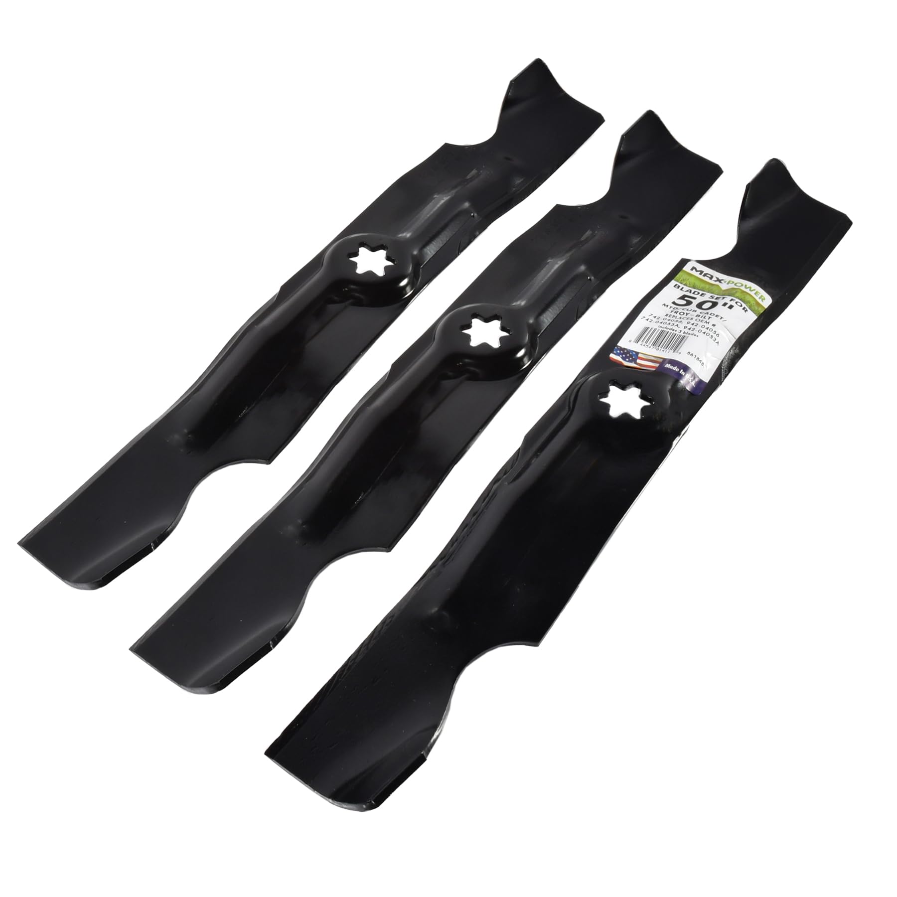 MaxPower blade beside ruler showing 17.9 inch length for fit confirmation