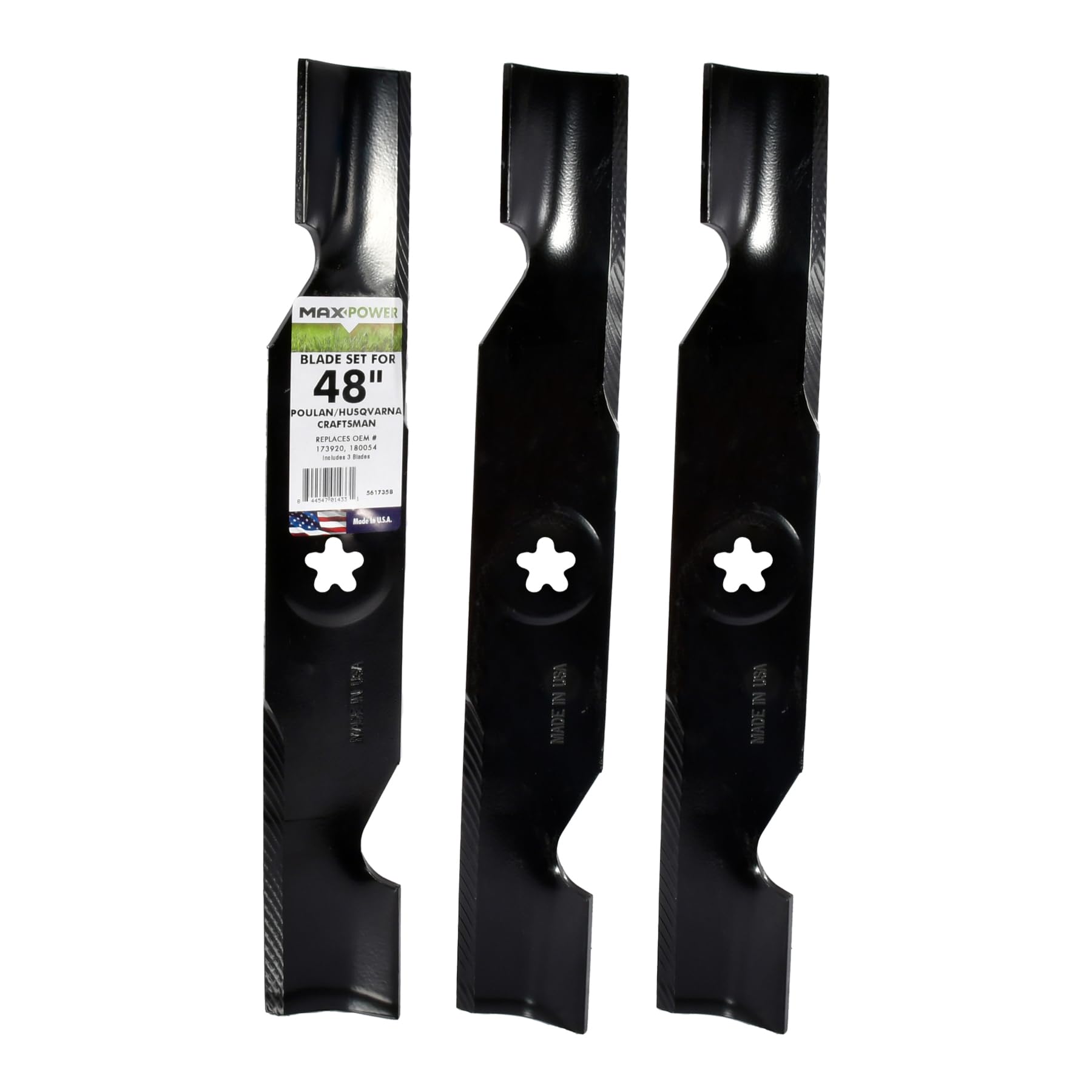 MaxPower 561735B front view showing three blades and brand labeling for easy identification