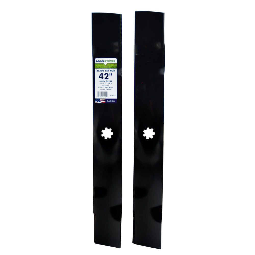 Maxpower front view of 561811B blade set showing fit and finish for reliable replacement