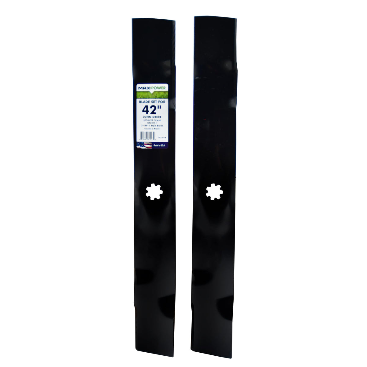 Maxpower front view of 561811B blade set showing fit and finish for reliable replacement