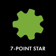 Maxpower blade center star hole detail showing 7-point fit for correct mounting