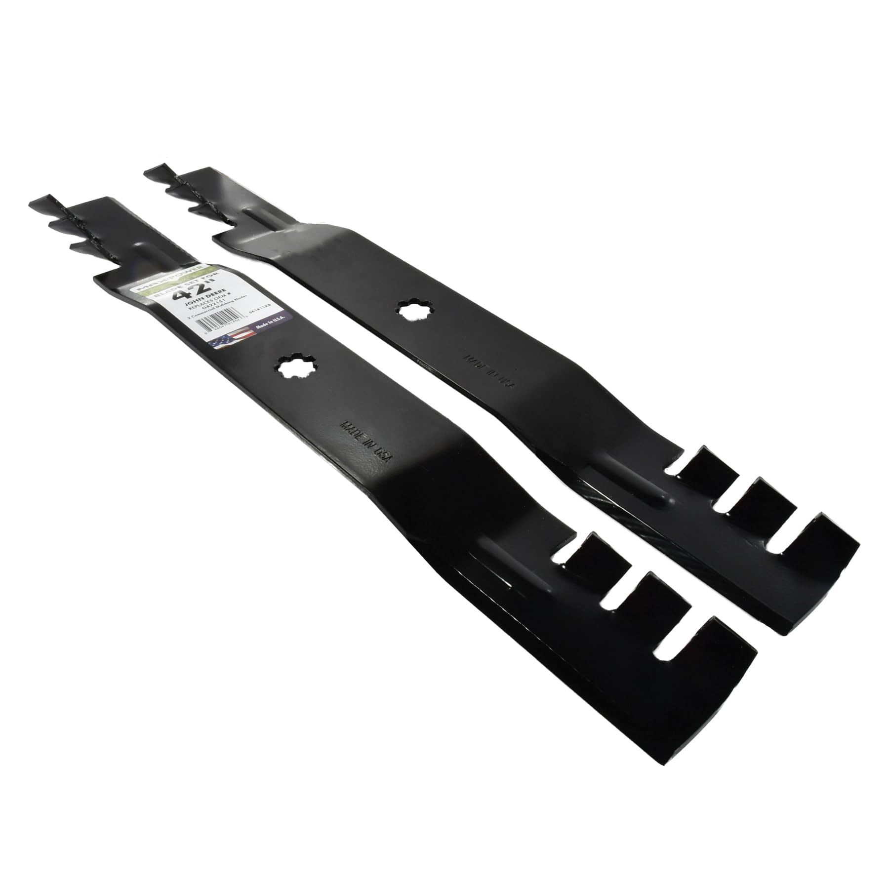 MaxPower blade next to tape measure showing 21-3/8 inch length for verification