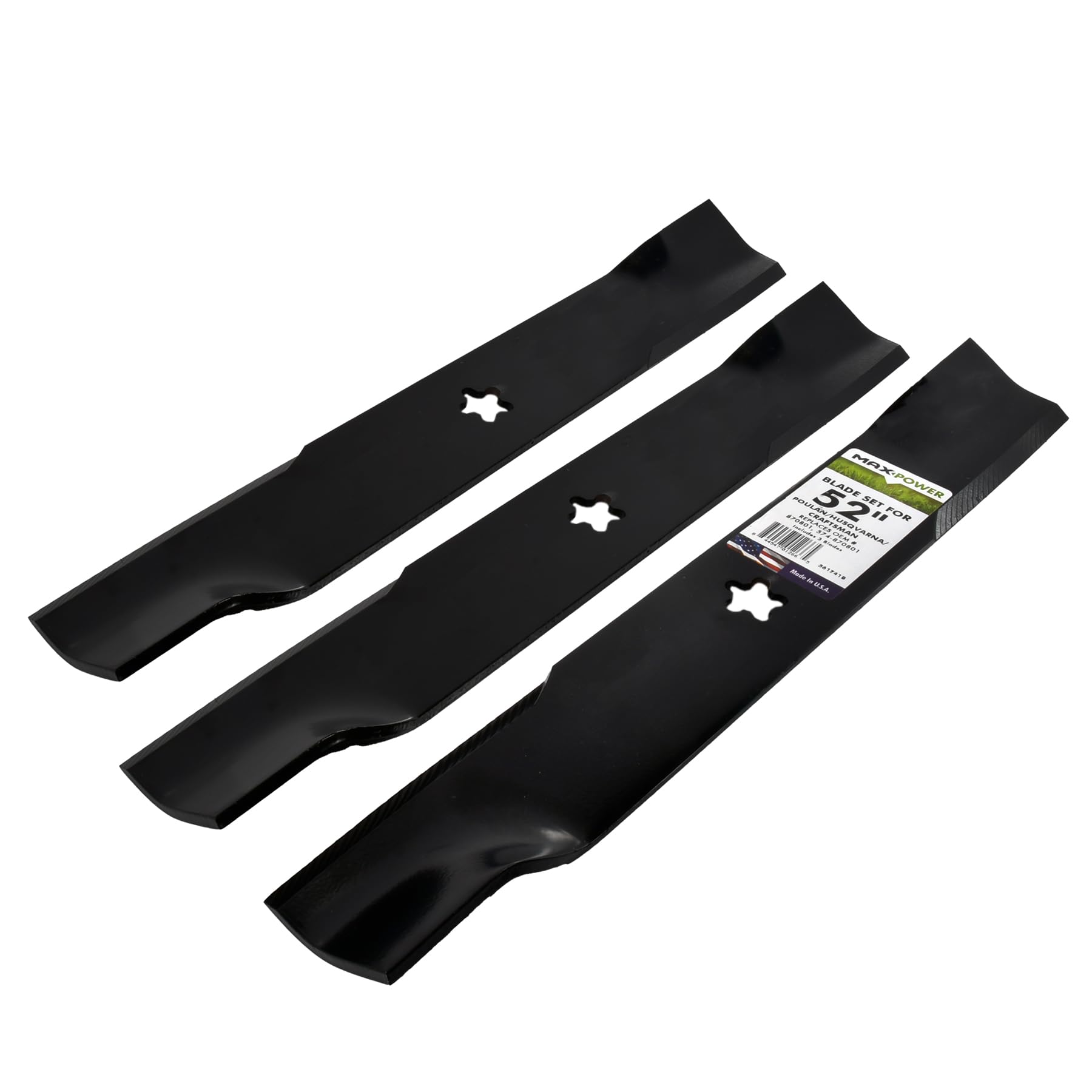 MaxPower blade next to ruler showing 17-3/4 inch length for correct sizing