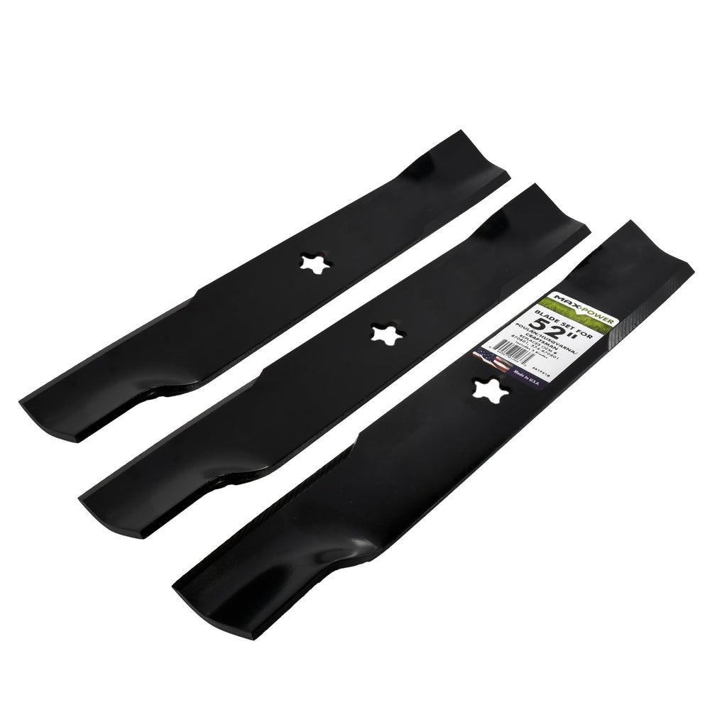 MaxPower blade next to ruler showing 17-3/4 inch length for correct sizing