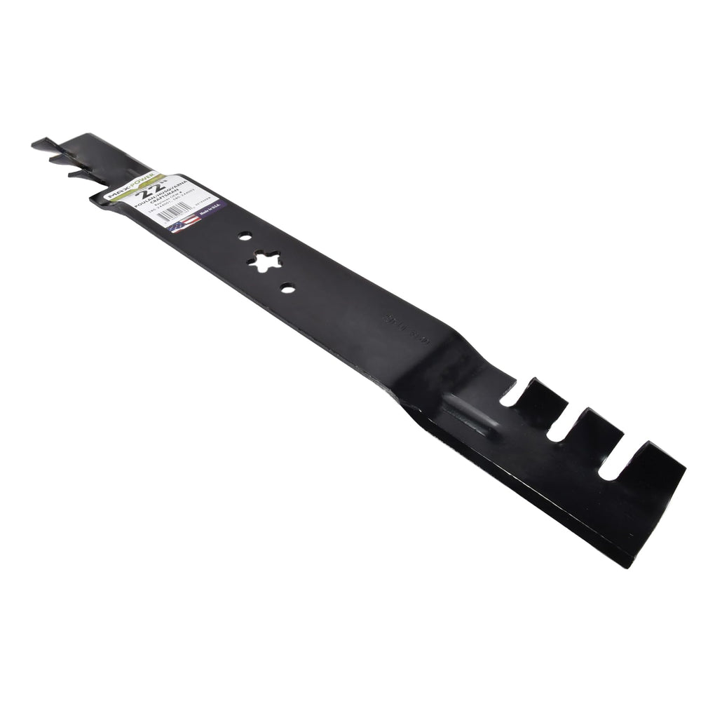 MaxPower blade next to ruler showing 21-15/16 inch size for correct replacement confirmation