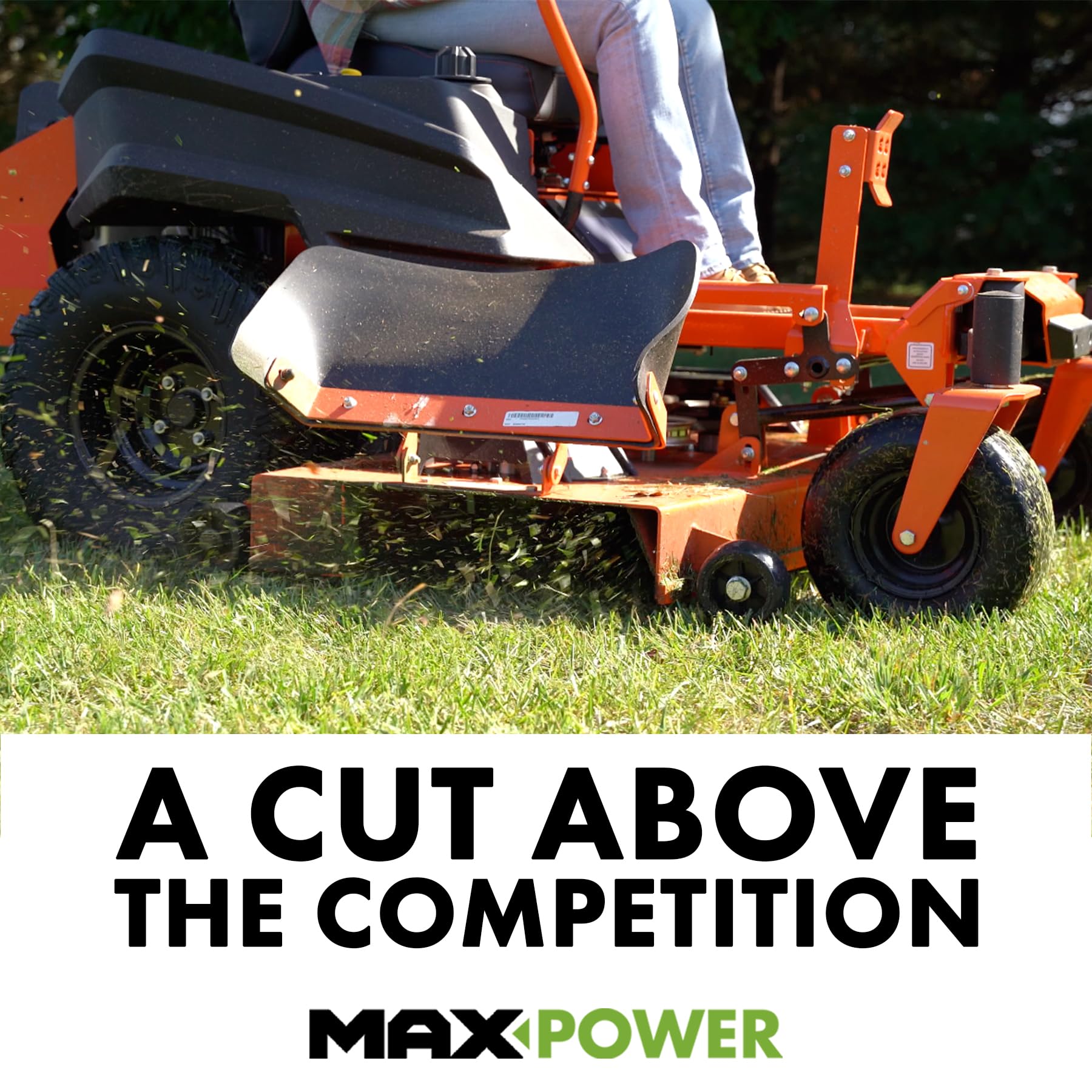 Maxpower blades cutting grass on lawn illustrating efficient mulching benefit