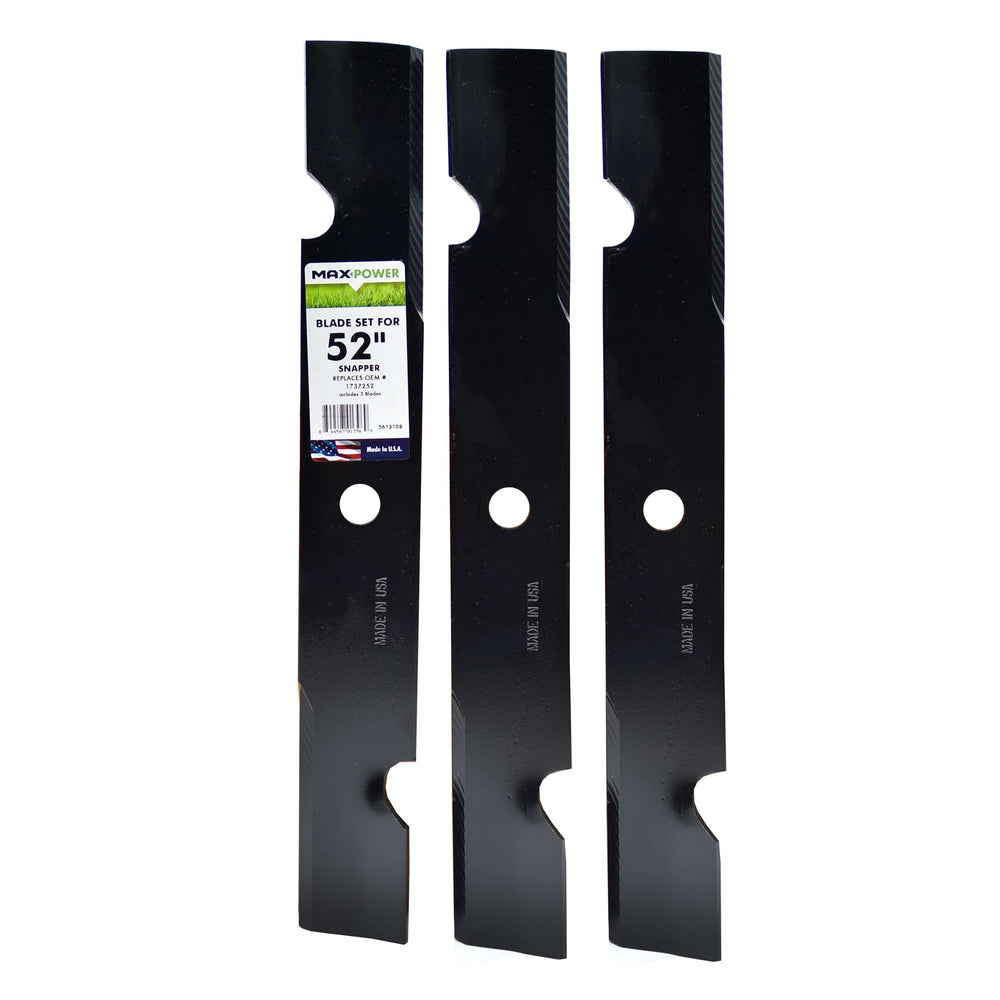 MaxPower front packaging showing three-blade set and specifications, clear identification benefit