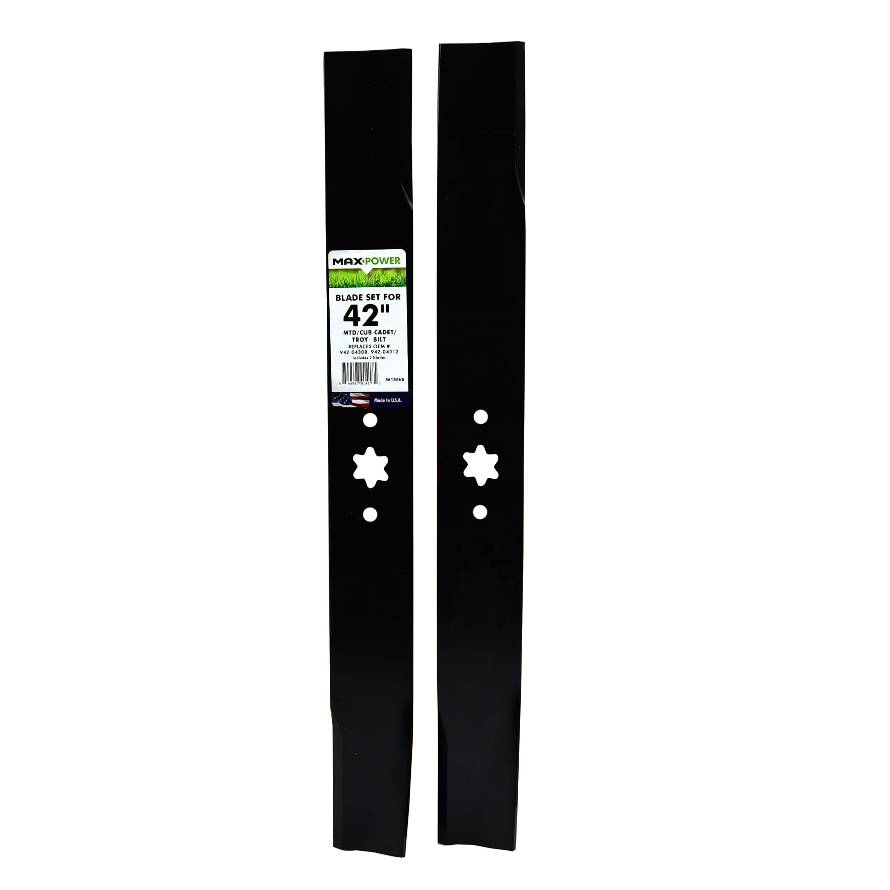 Maxpower front view of blade pair showing complete set and packaging benefit
