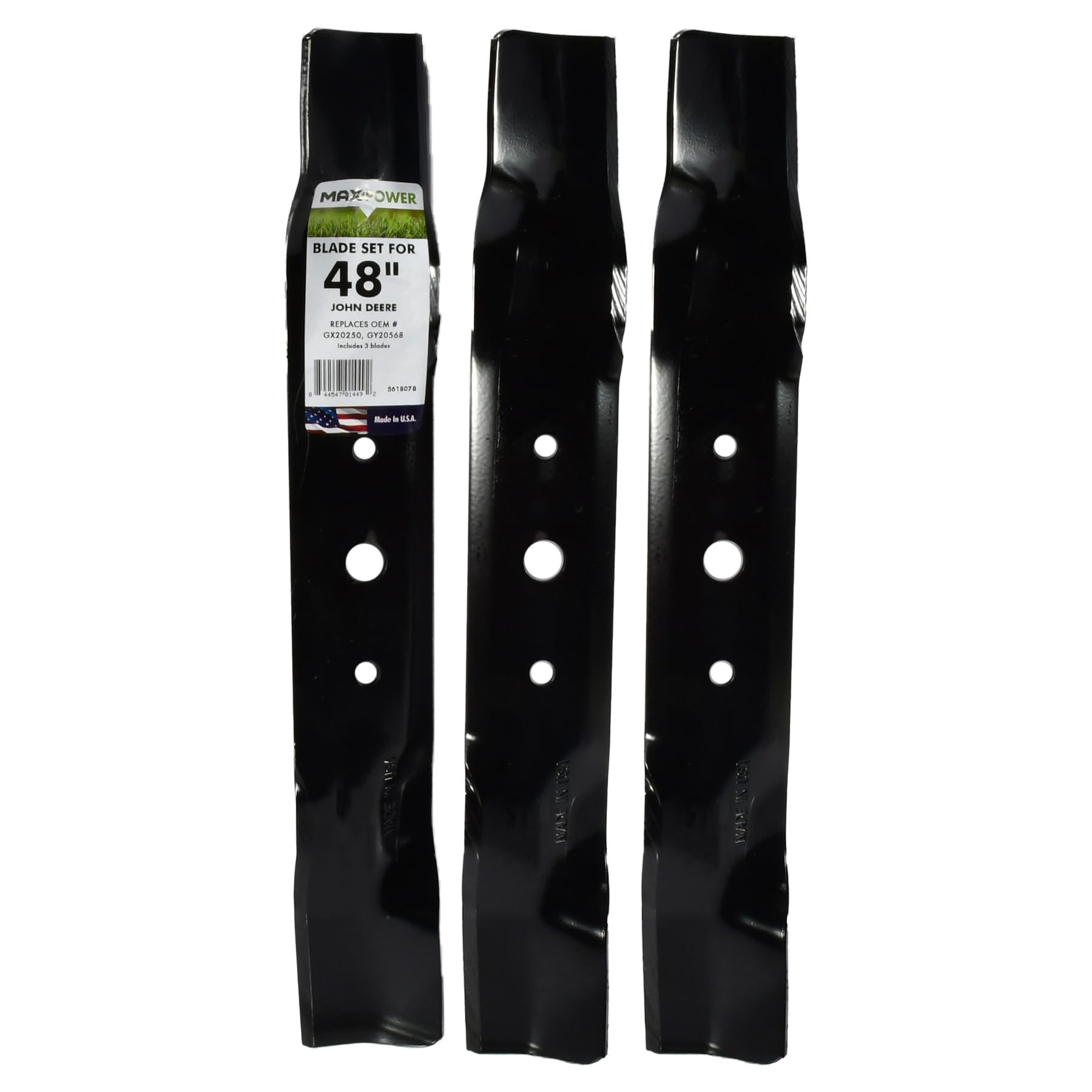 MaxPower front view of three-blade set showing fitment and clarity