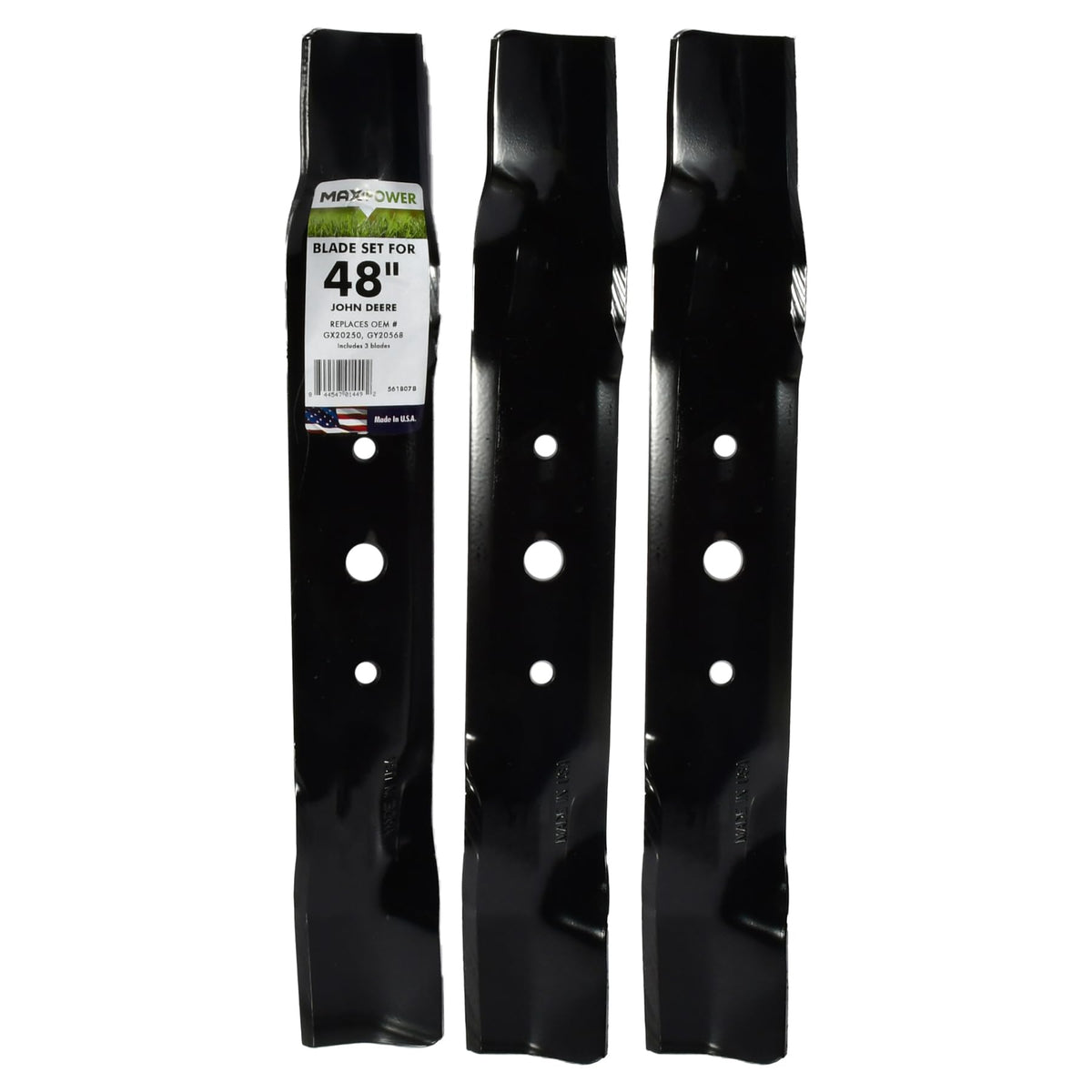 MaxPower front view of three-blade set showing fitment and clarity