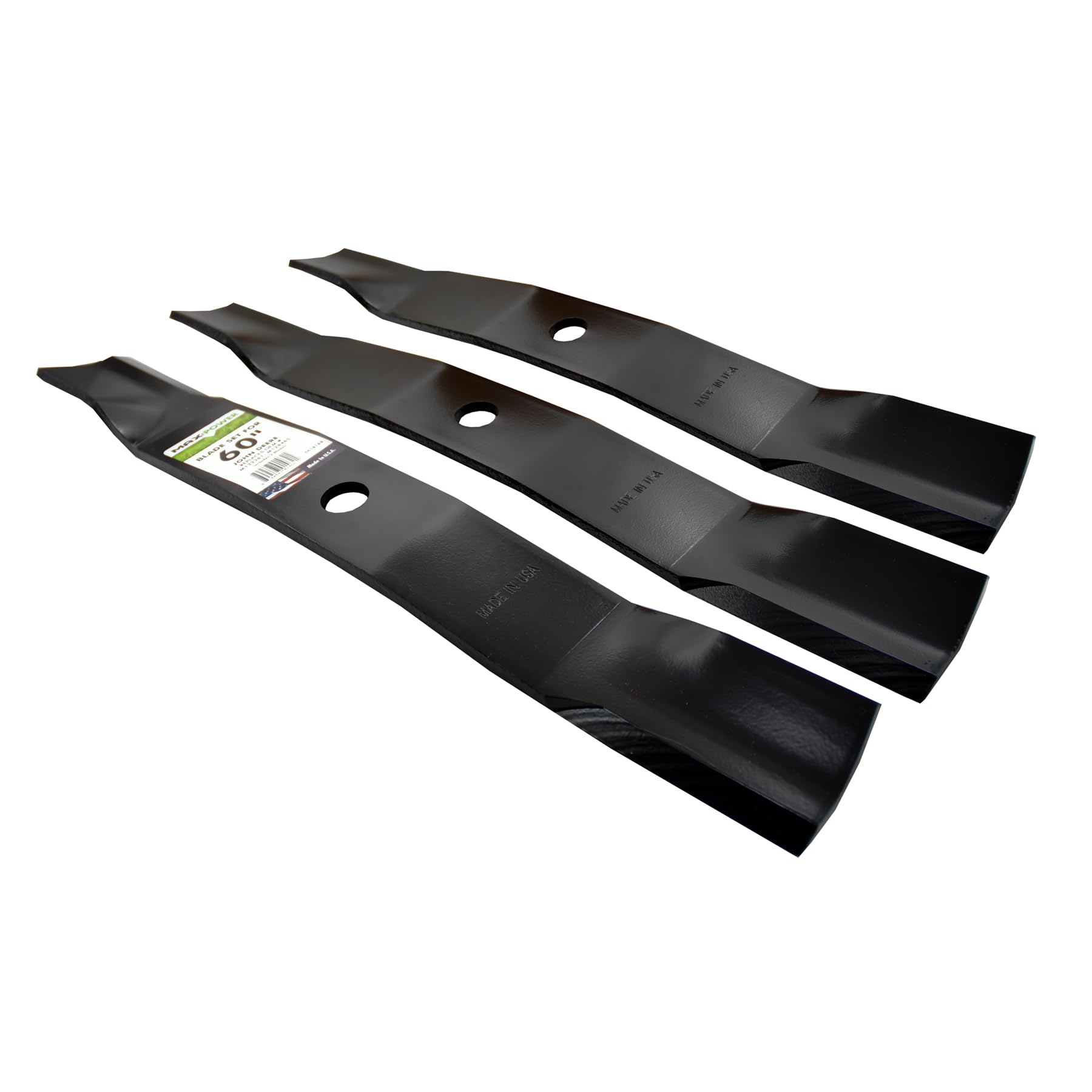 MaxPower blade installed on 60-inch deck demonstrating correct compatibility