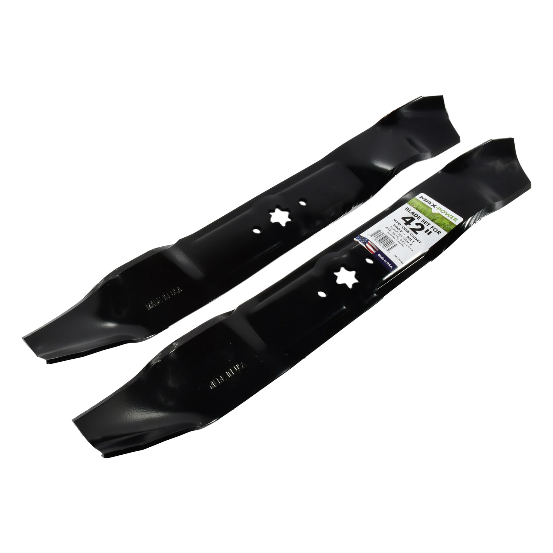 MaxPower blade alongside tape measure showing exact 21-3-16 inch length