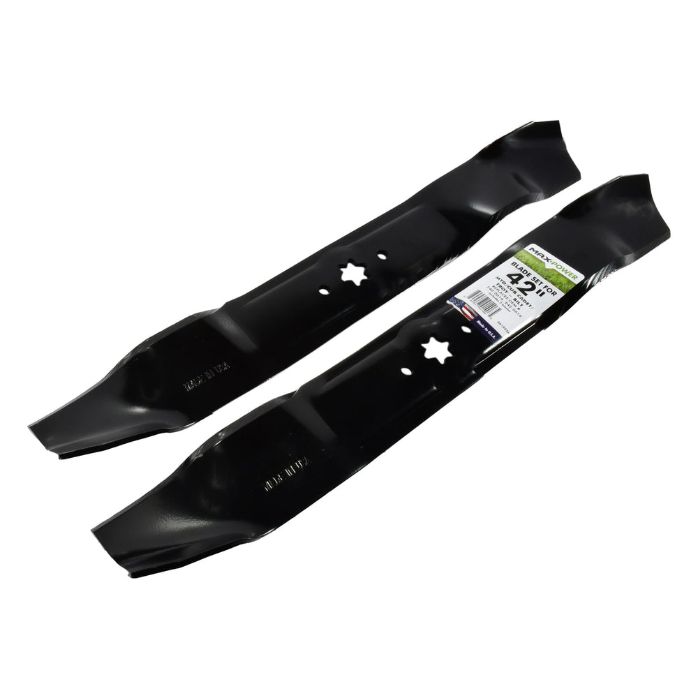 MaxPower blade alongside tape measure showing exact 21-3-16 inch length