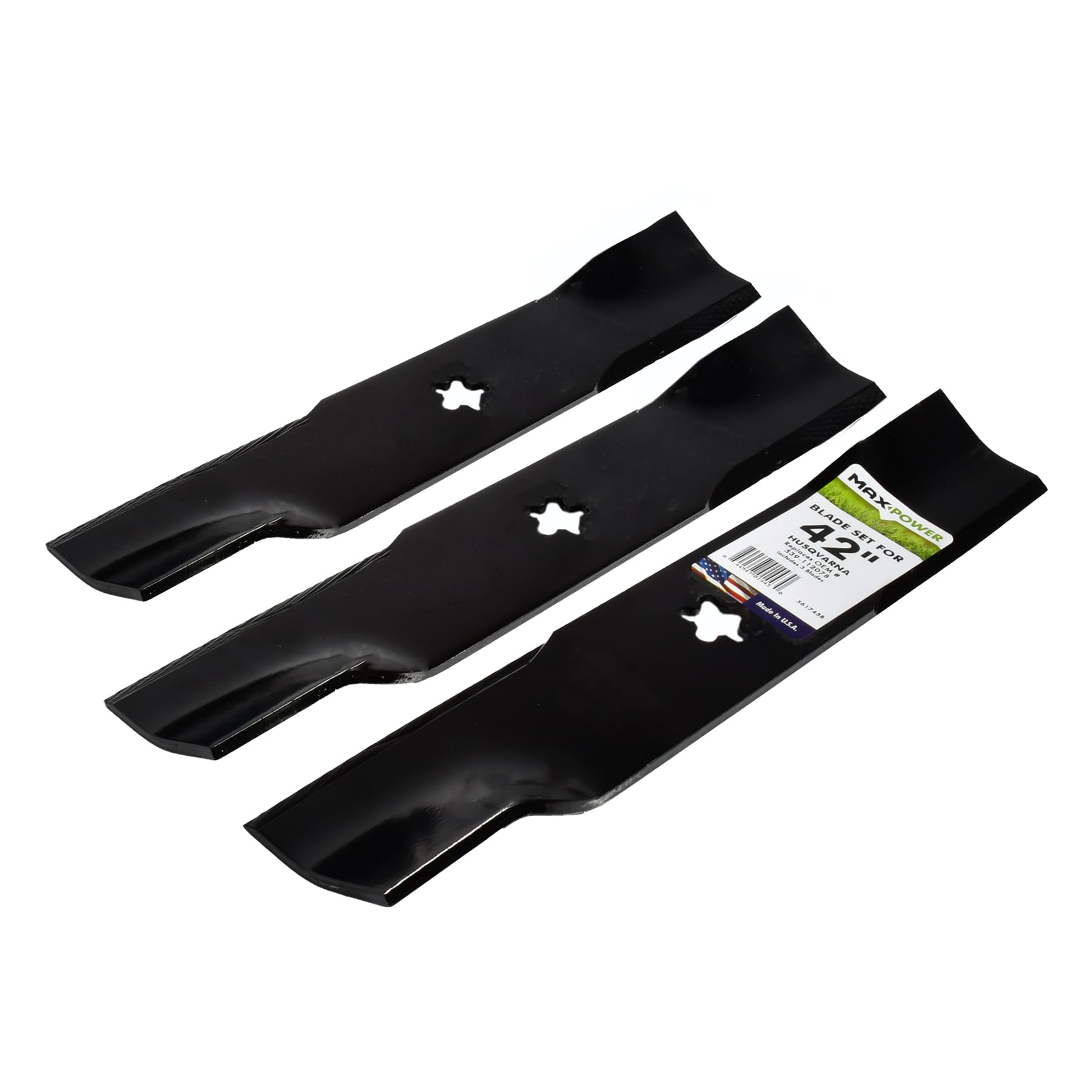 Maxpower blade next to ruler showing 14-5/8 inch length for accurate sizing